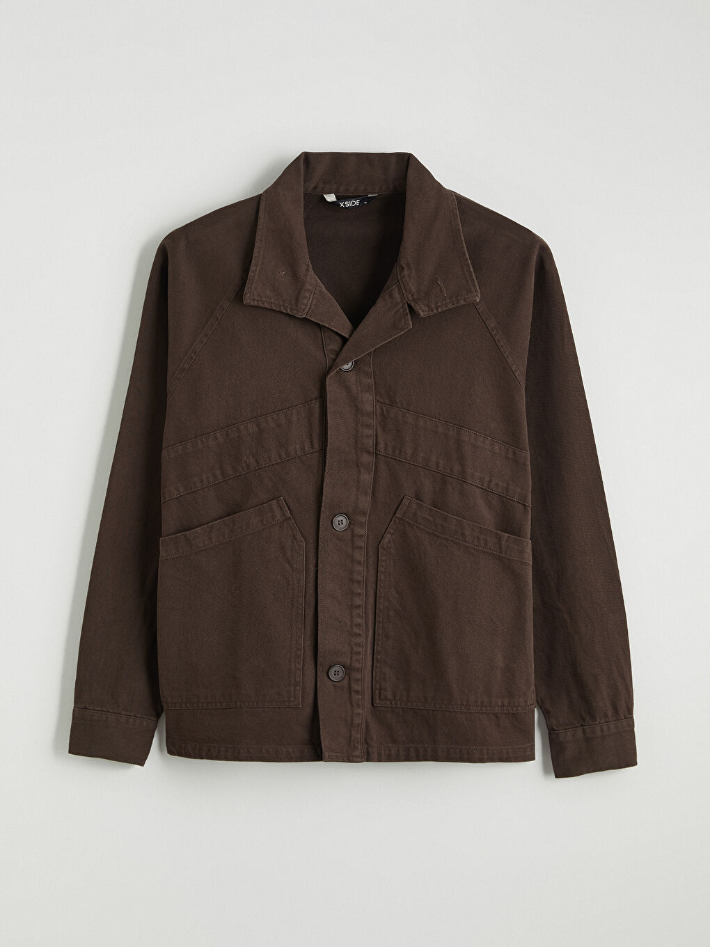 Kahverengi Rahat Kalıp Uzun Kollu Erkek Gömlek Ceket-4