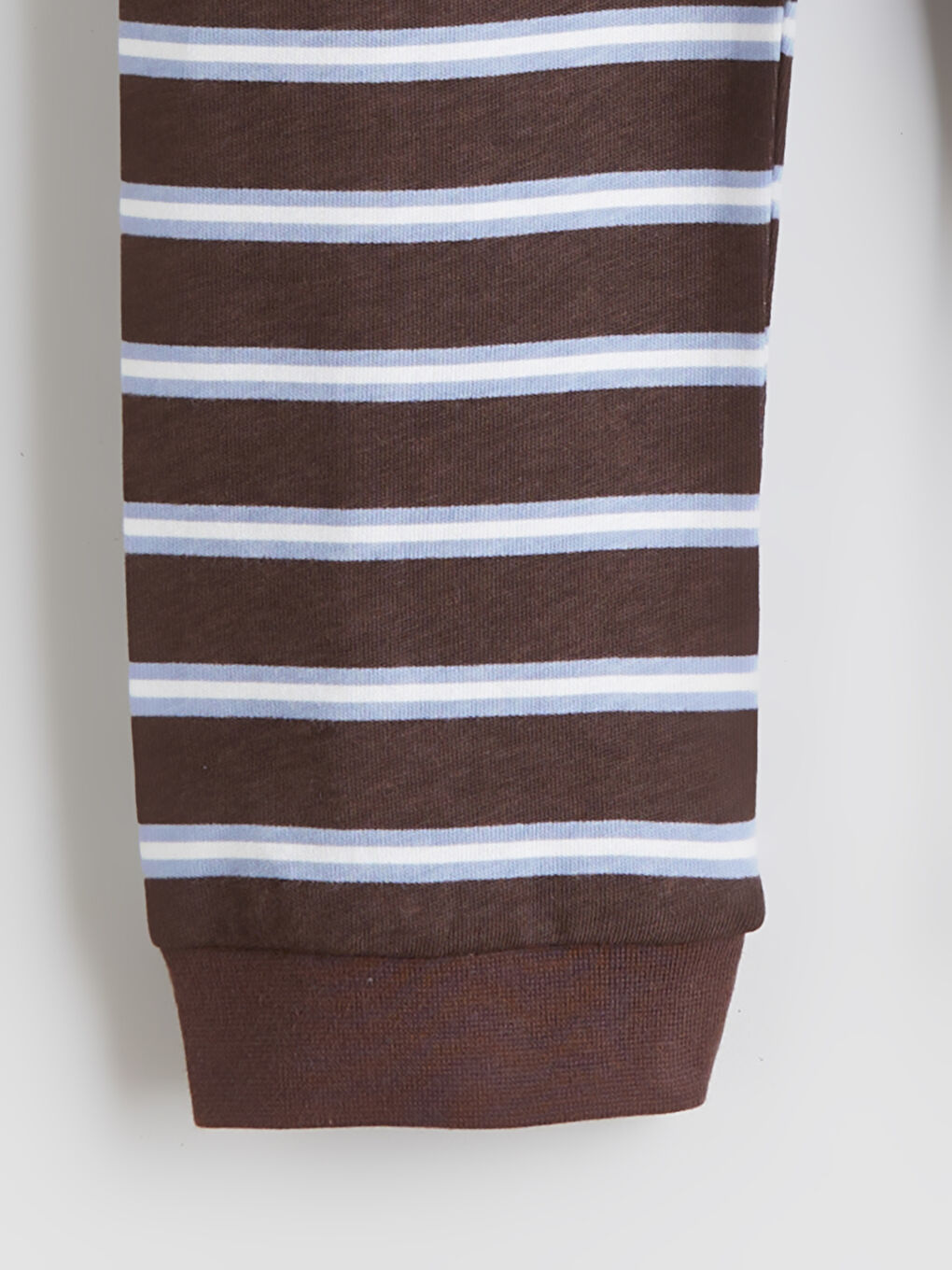 Kahverengi Bisiklet Yaka Çizgili Erkek Bebek Pijama Takımı-5