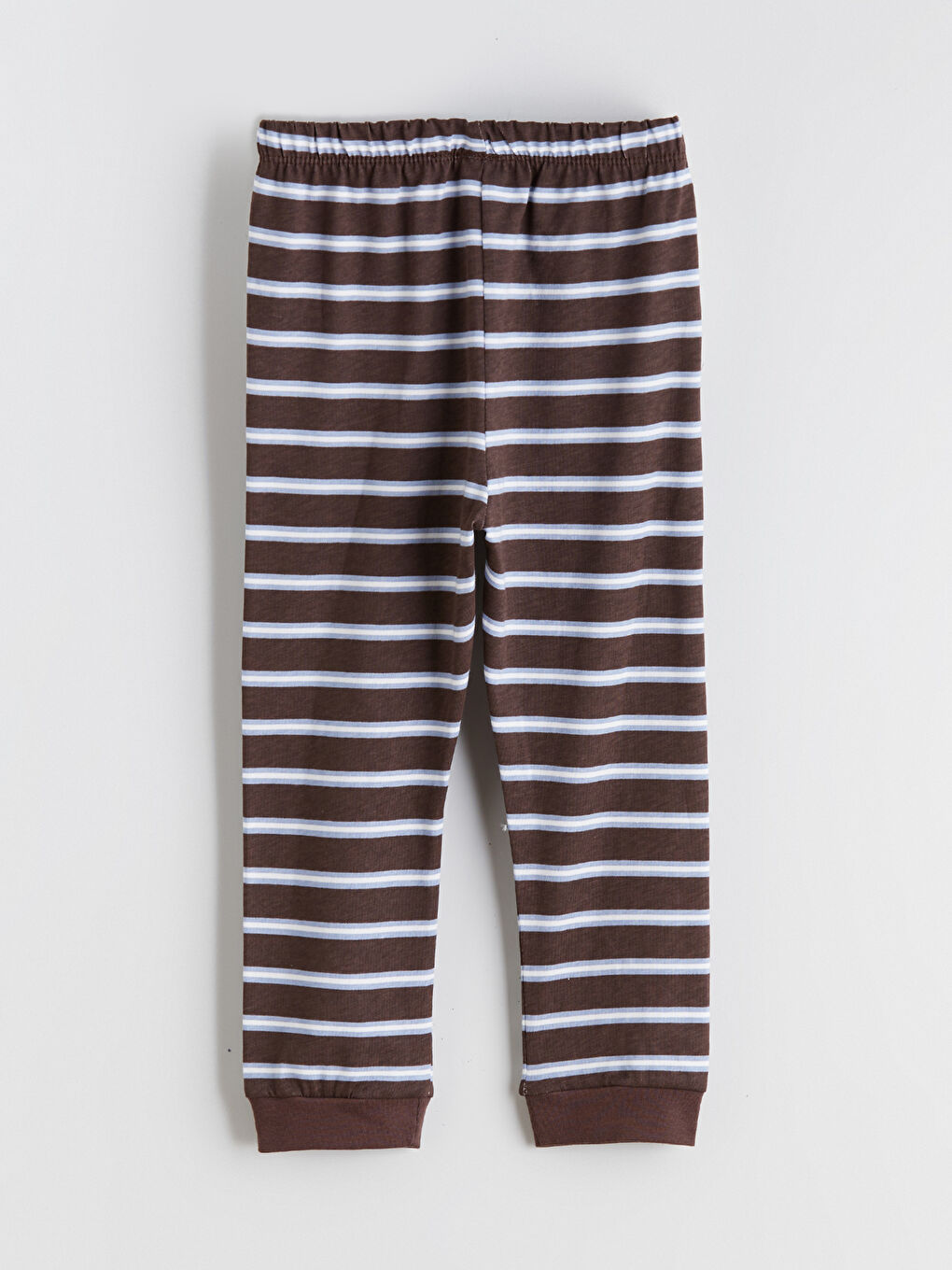 Kahverengi Bisiklet Yaka Çizgili Erkek Bebek Pijama Takımı-6