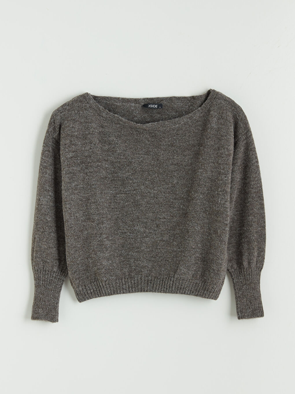 Džemper od trikotaže sa širokim izrezom, prevelik za žene-4