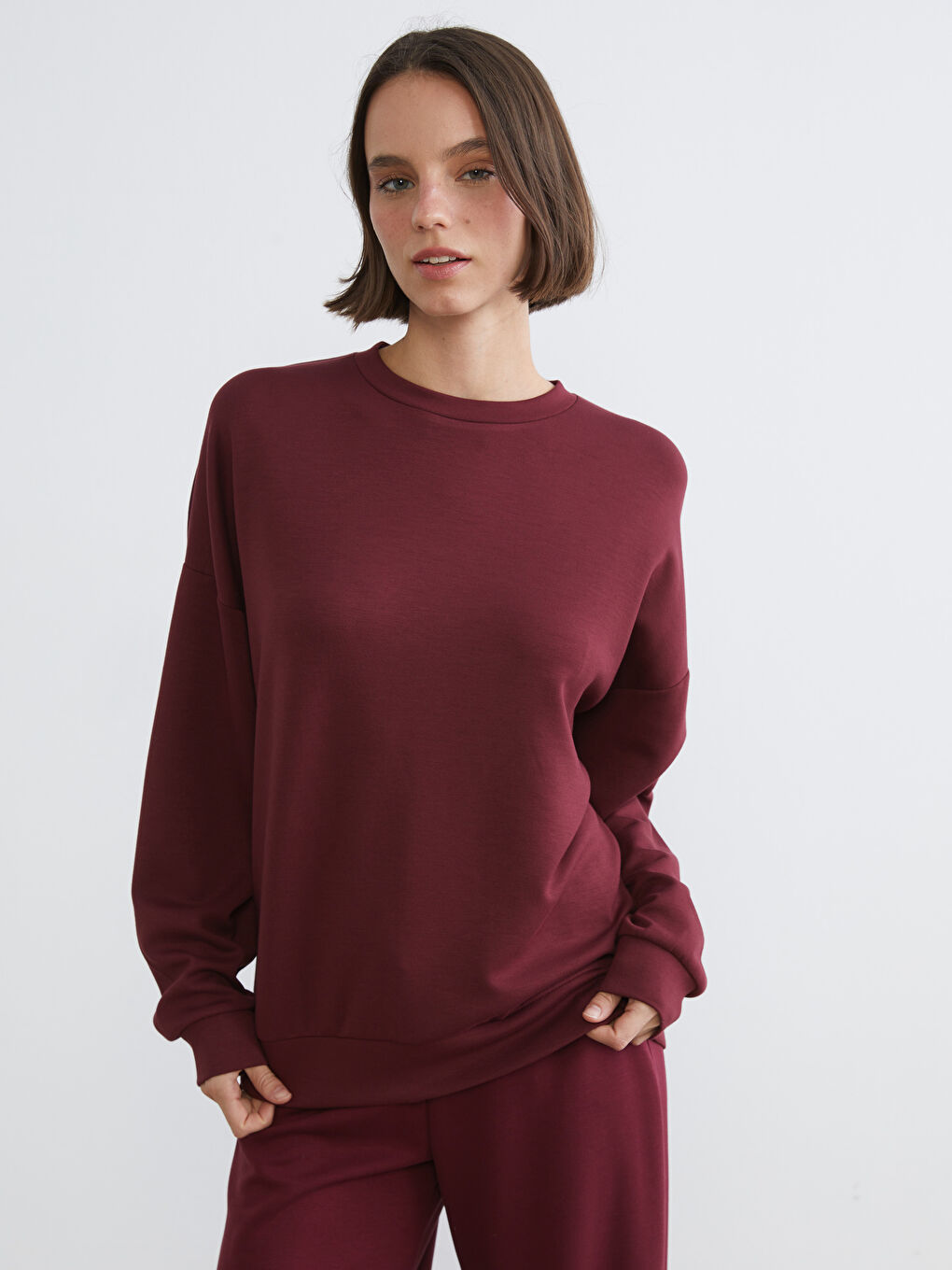 Crew Neck Oversize Women's Thick Sweatshirt