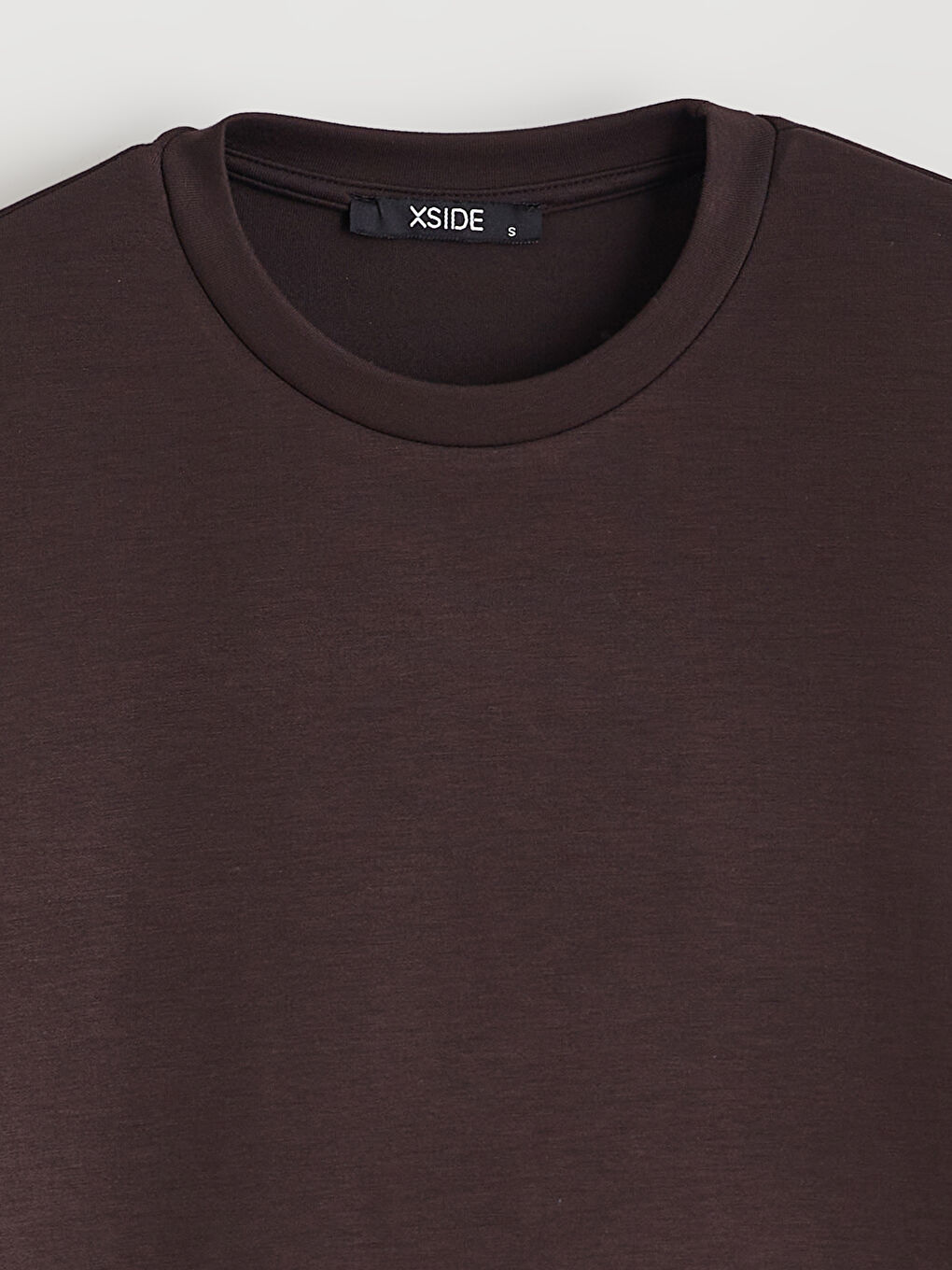 Kahverengi Bisiklet Yaka Oversize Kadın Sweatshirt-5