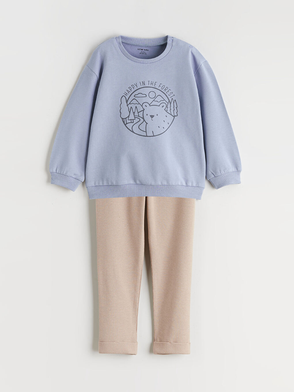 Mavi Bisiklet Yaka Erkek Bebek Sweatshirt ve Tayt