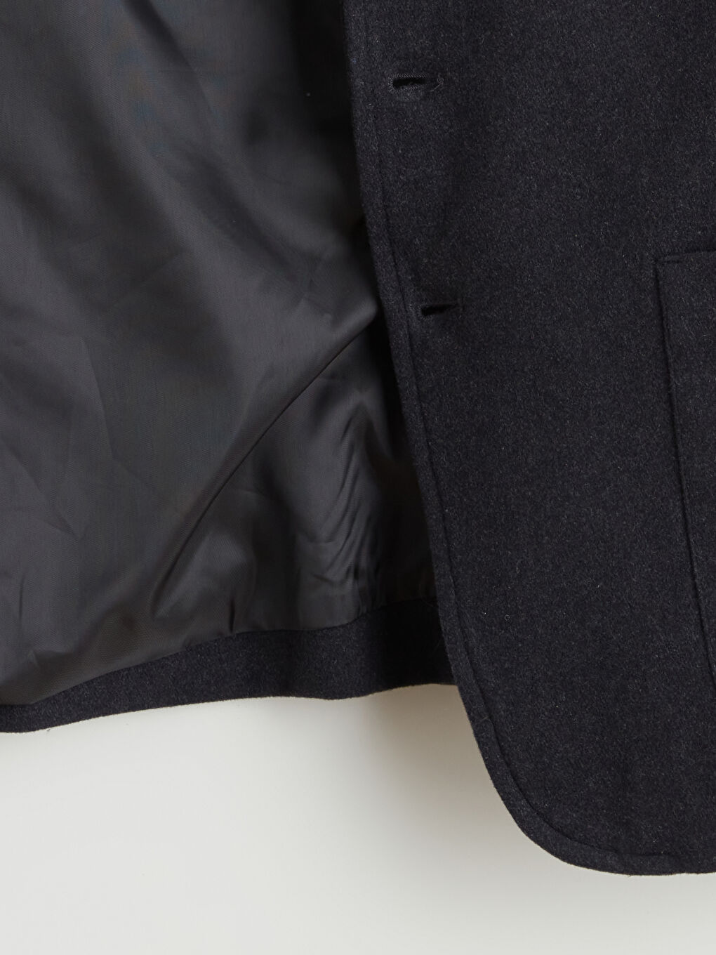 Antrasit Standart Kalıp Dik Yaka Erkek Kaşe Kaban-6