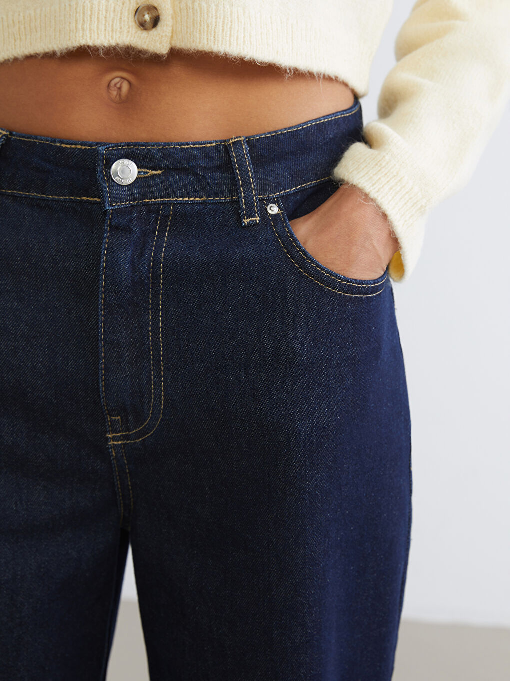 Jeans für Damen mit weitem Bein-2
