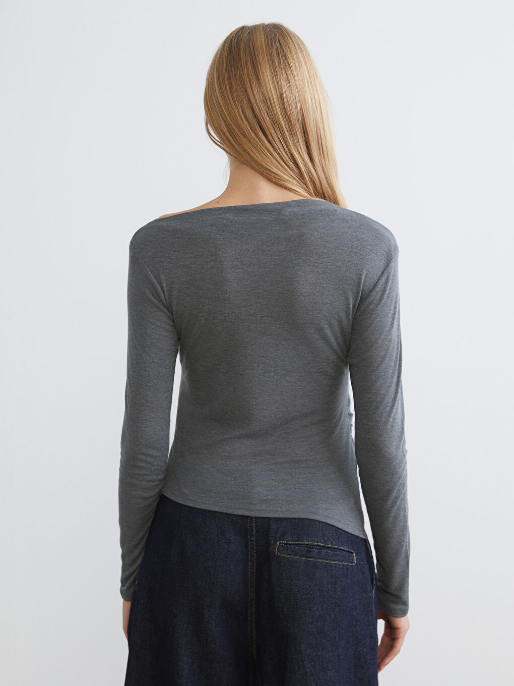 Slash Neck Ruched Blouse-3