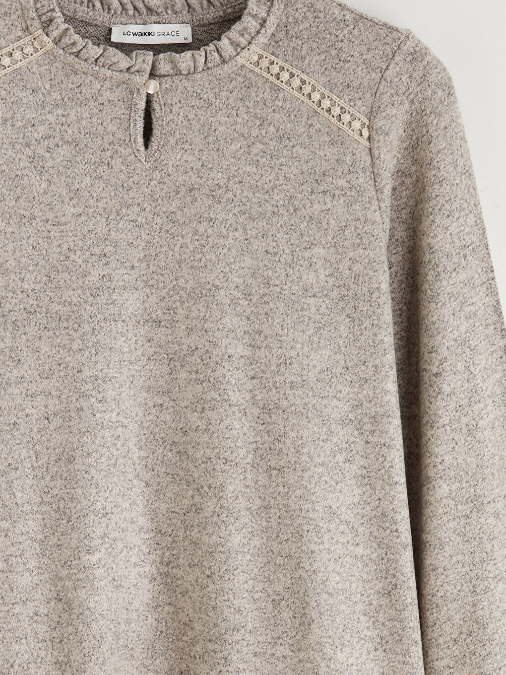 Frilled Crew Neck Blouse-5