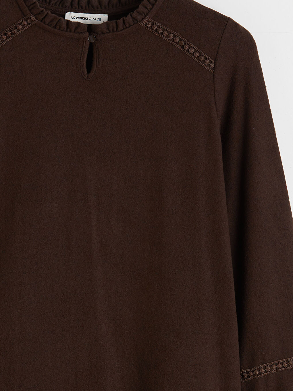 Frilled Crew Neck Blouse-5