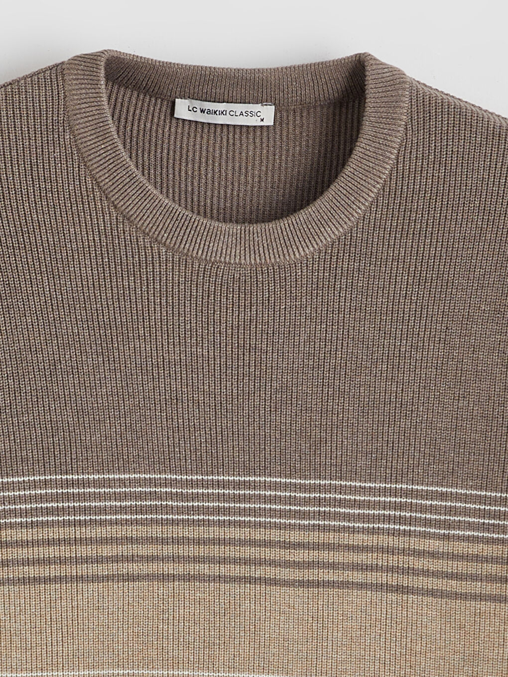 Džemper za Muškarce sa Okruglim Izrezom, Prugasti, Trikotažni-5