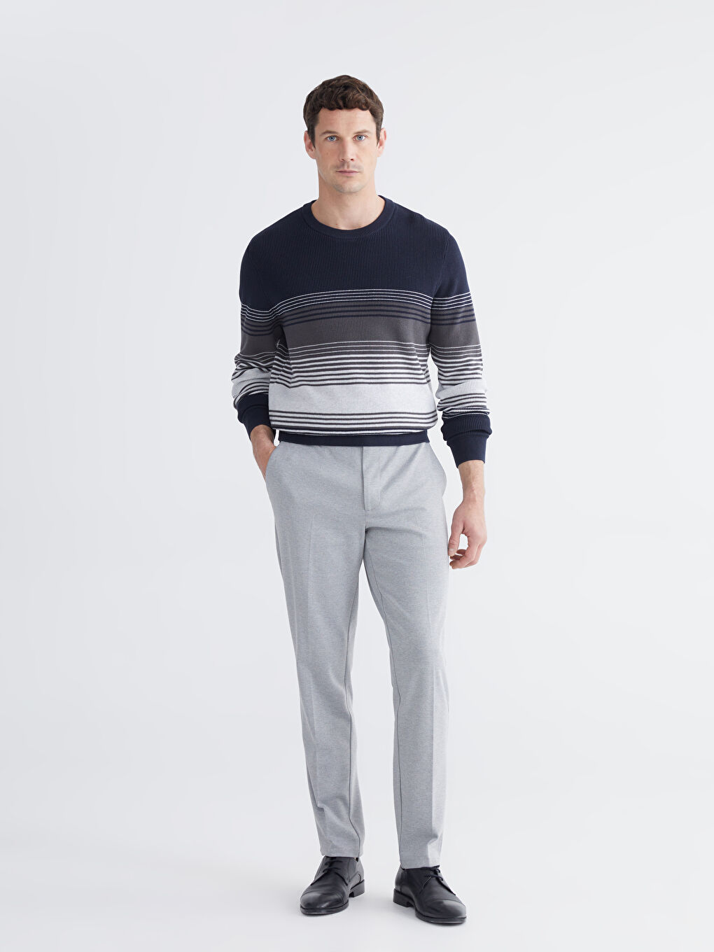 بلوز یه‌خه‌ خڕ خەتخەت بۆ پیاوان تریکۆ-1