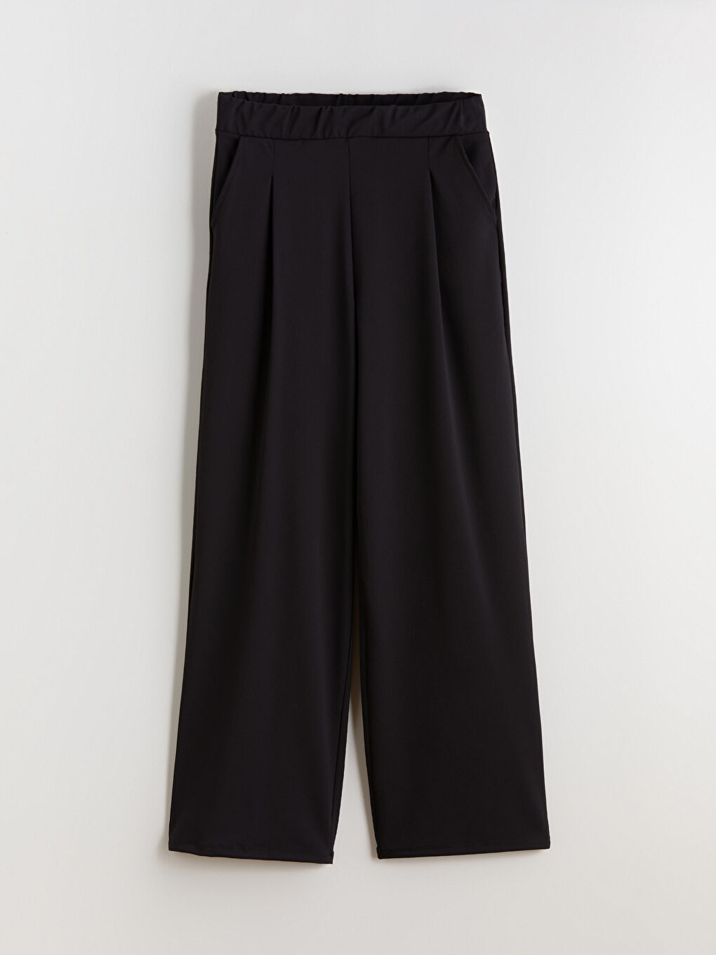 Ženske plisirane pantalone širokih nogavica sa elastičnim strukom-4