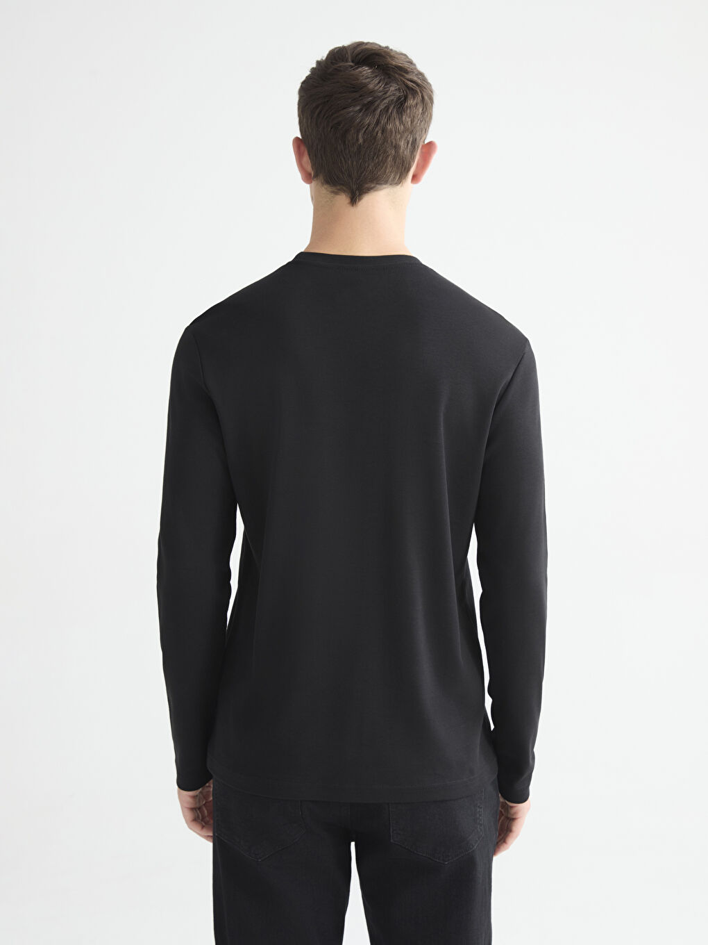 Crew Neck Long Sleeve Printed Men's T-Shirt-3