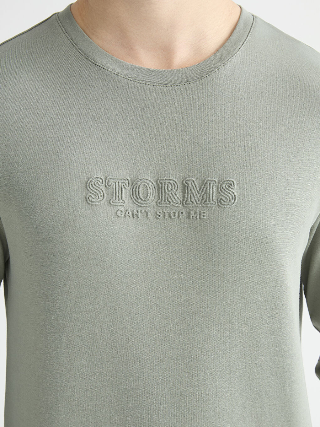 Crew Neck Long Sleeve Printed Men's T-Shirt-2