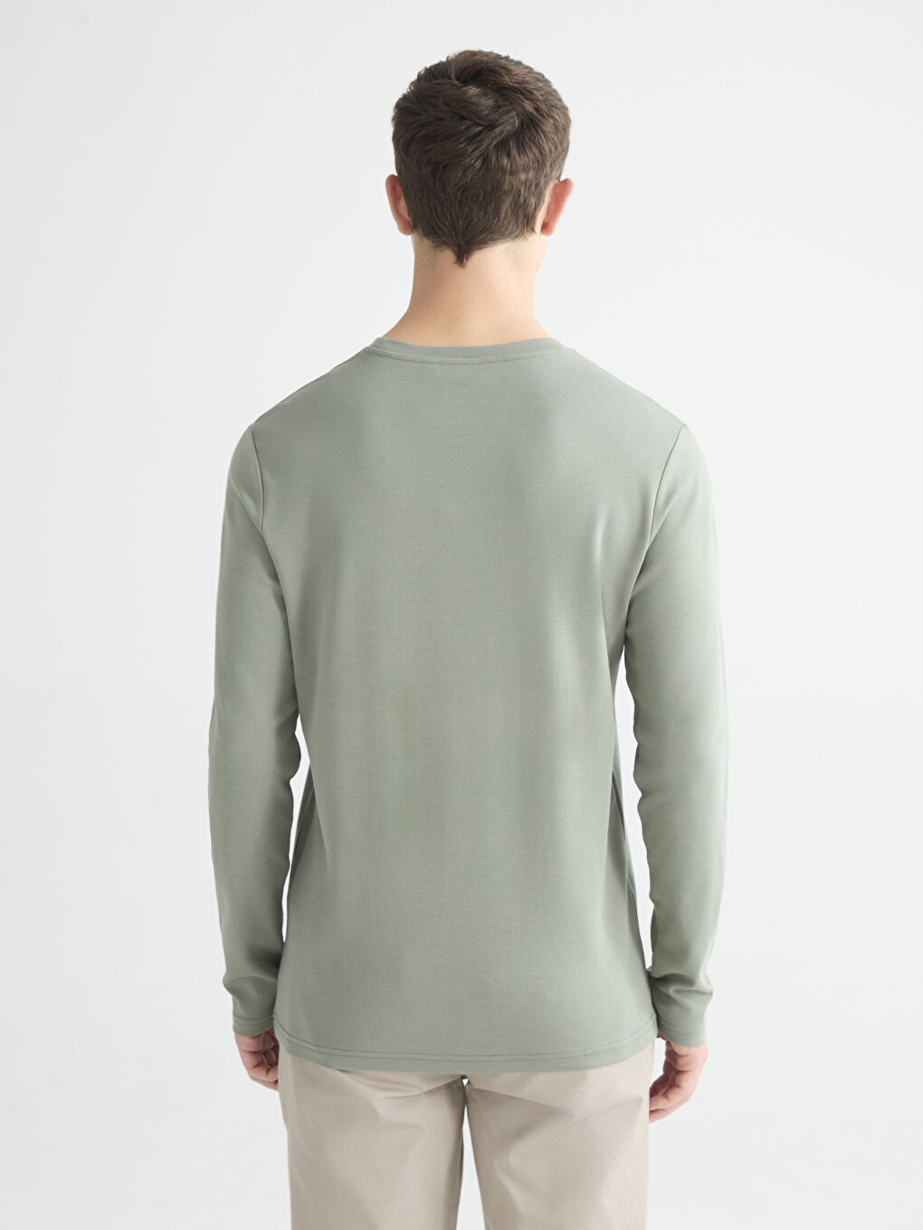 Crew Neck Long Sleeve Printed Men's T-Shirt-3