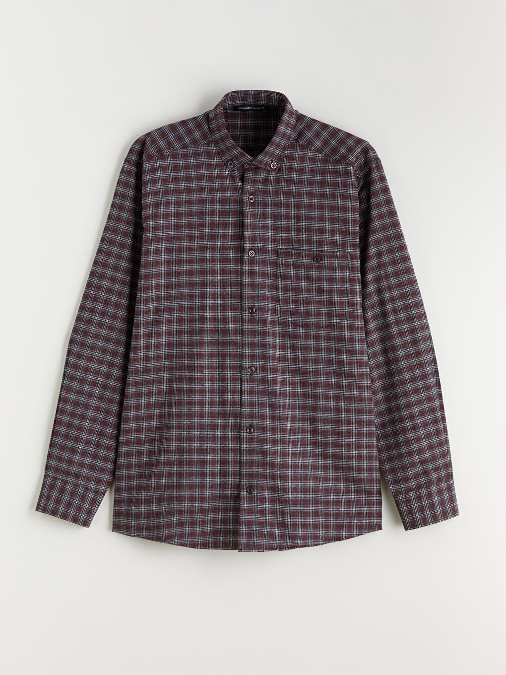 Kahverengi Regular Fit Uzun Kollu Ekose Gabardin Erkek Gömlek-4