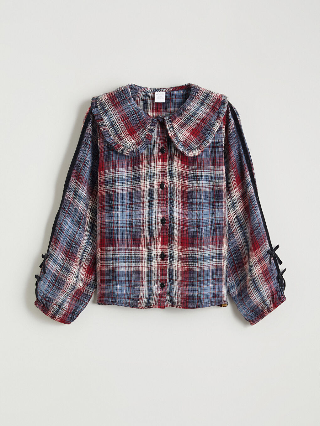 Peter Pan Collar Plaid Girls' Shirt