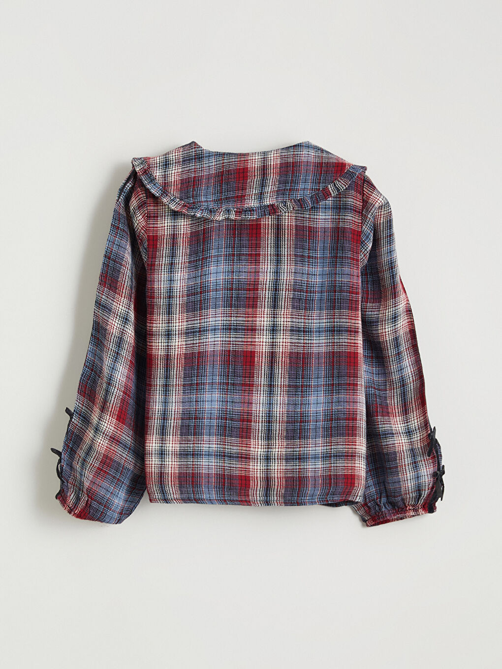 Peter Pan Collar Plaid Girls' Shirt-2