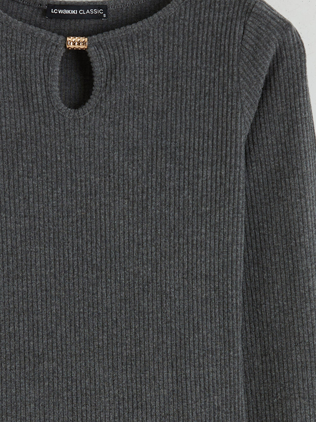 Әйелдерге арналған дөңгелек жағалы рельефті боди-5