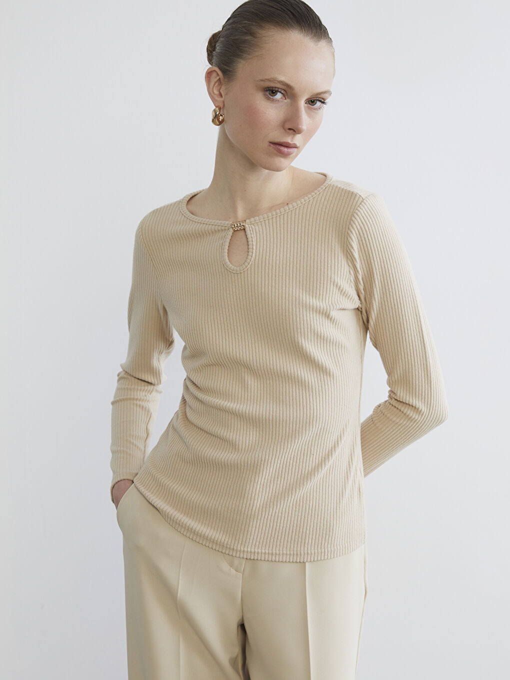 Crew Neck Textured Women's Body