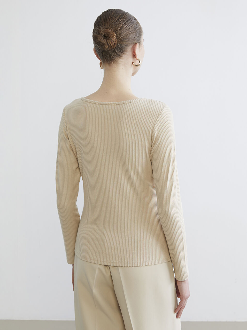 Crew Neck Textured Women's Body-3