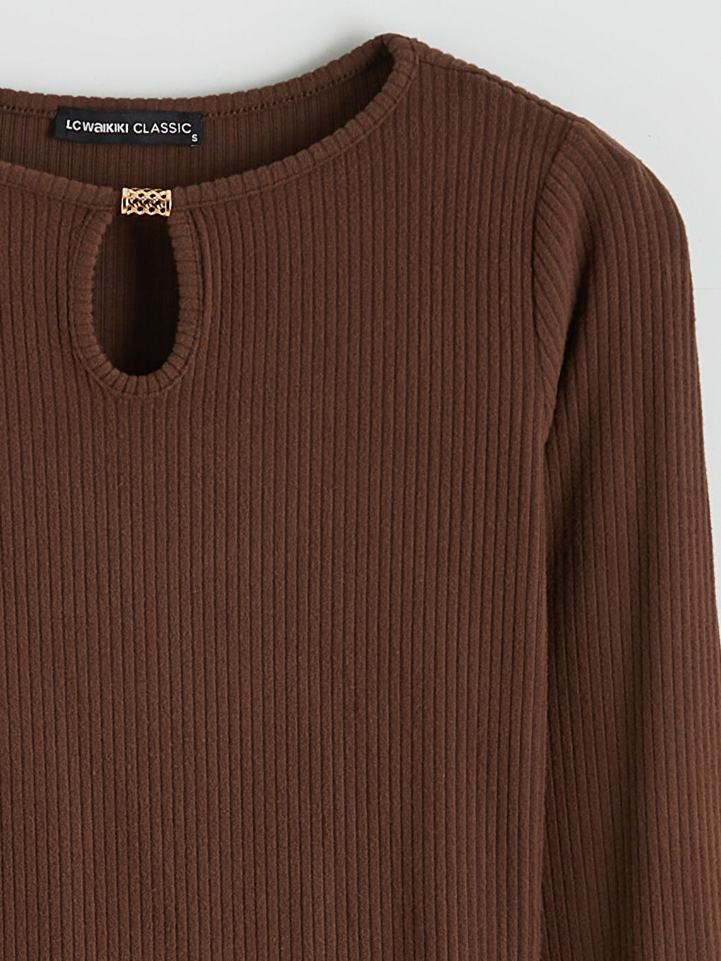 Круглый Вырез Текстурированный Женский Боди-5