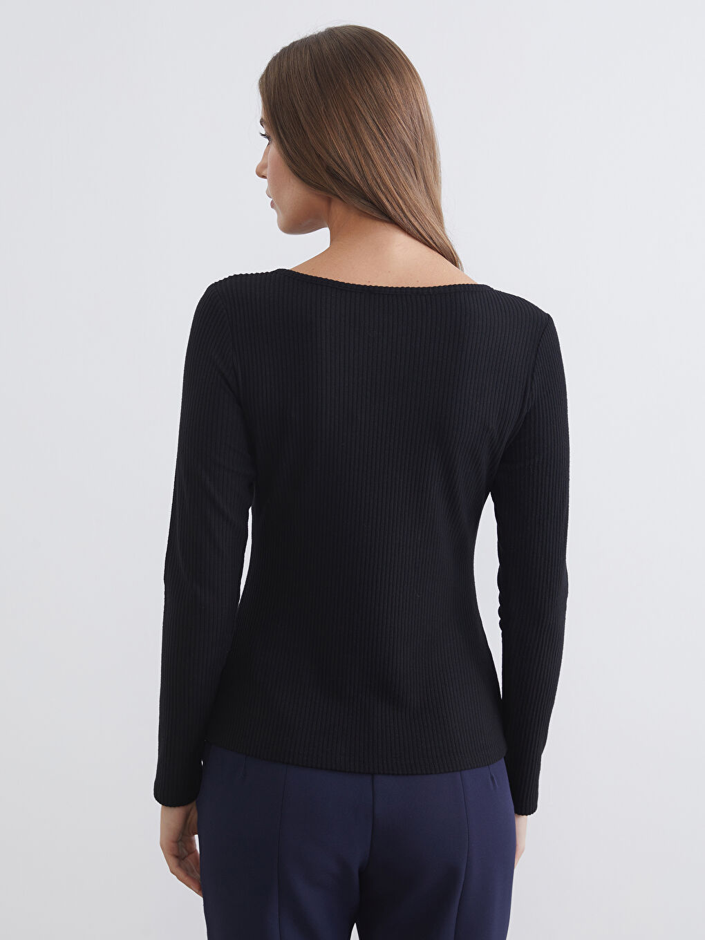 Круглый Вырез Текстурированный Женский Боди-3