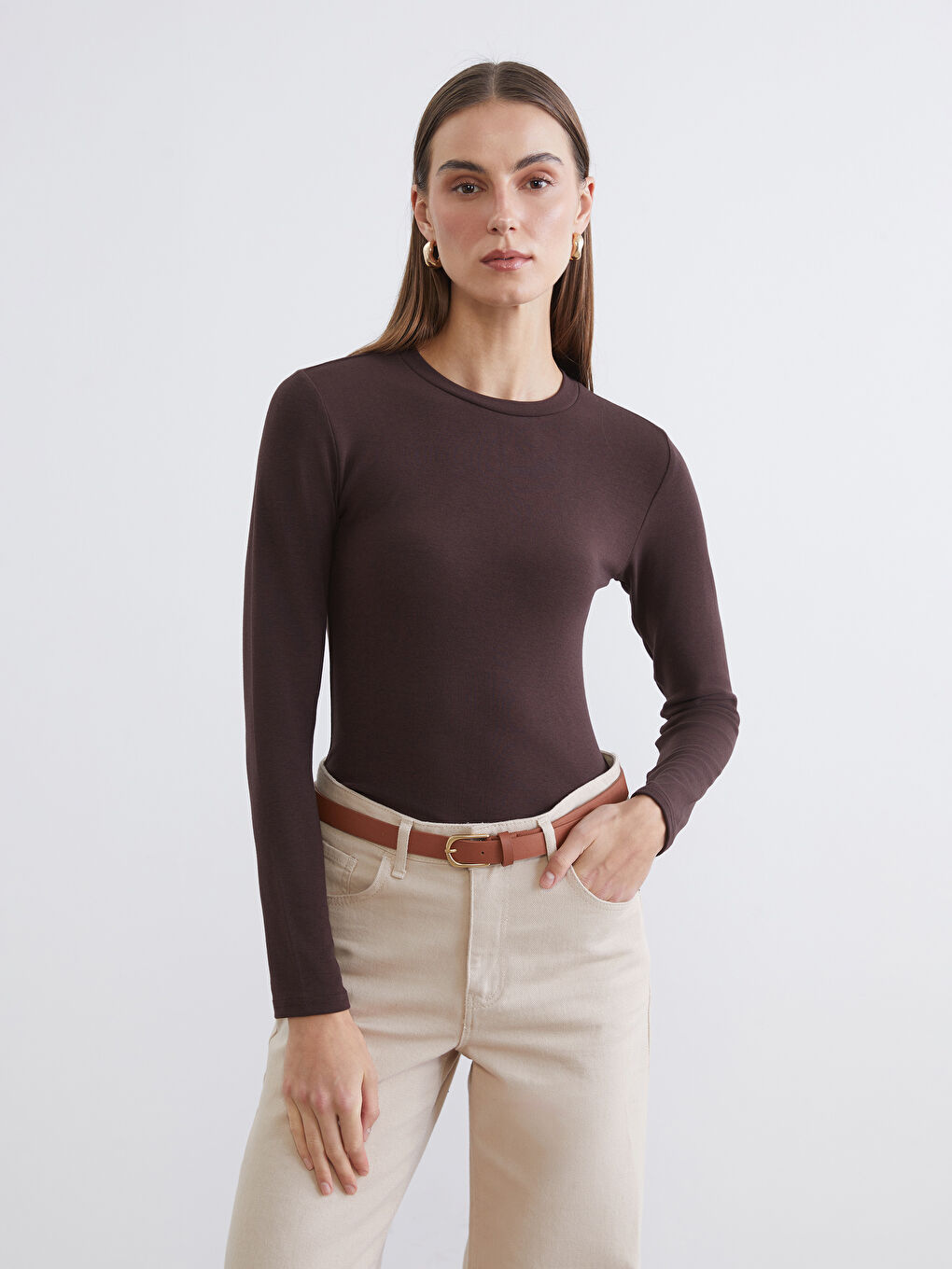 Әйелдерге арналған дөңгелек жағалы боди