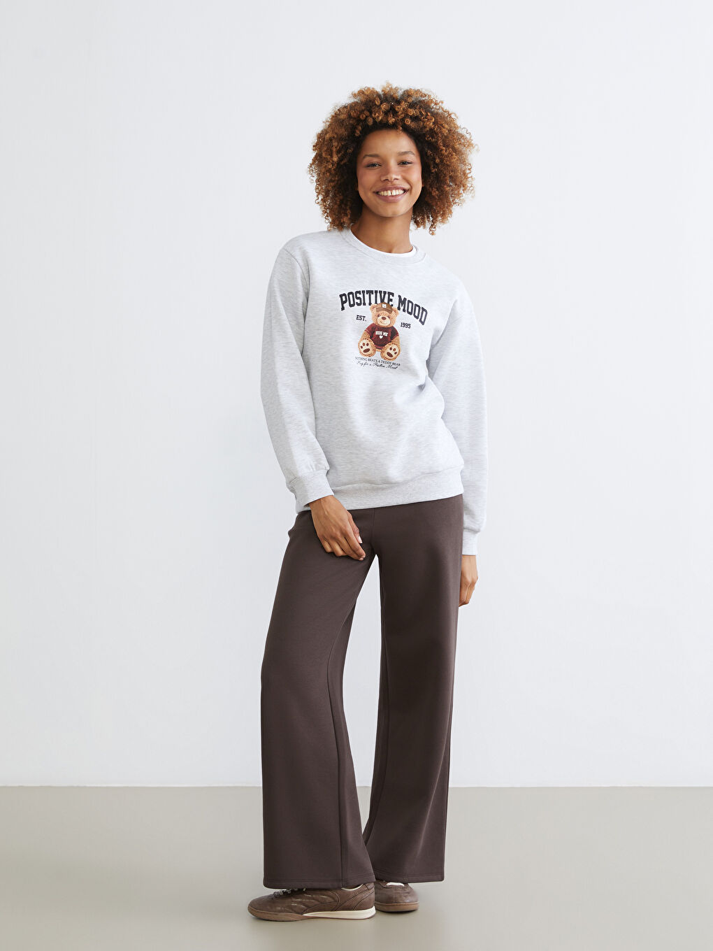 Teddy Bear Printed Oversize Women's Thick Sweatshirt-1