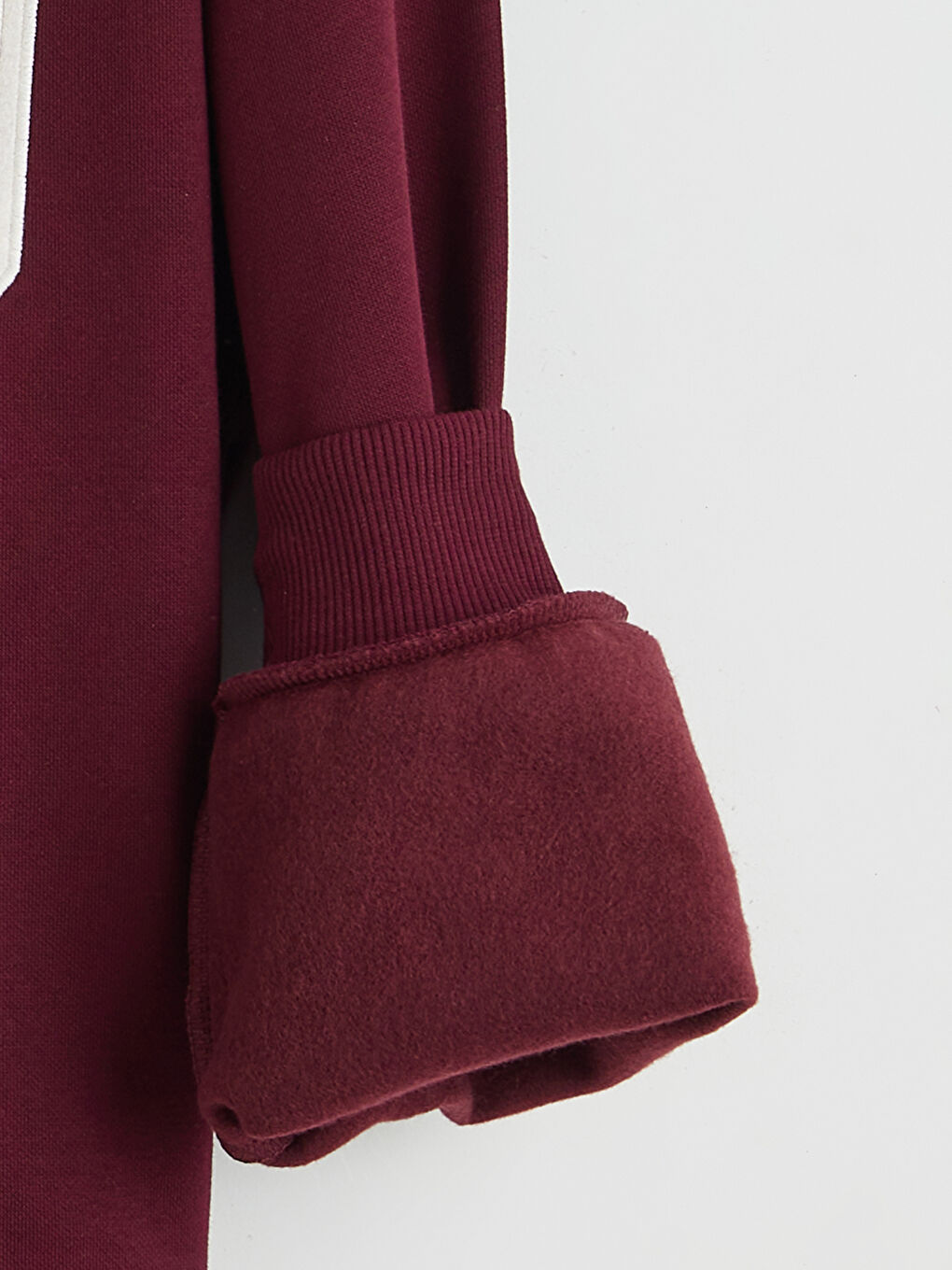 Bordo Chicago Baskılı Oversize Kadın Kalın Sweatshirt-5