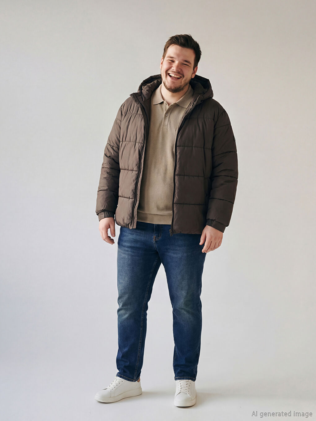 Men's Padded Puffer Jacket with Hood in a Regular Fit-1