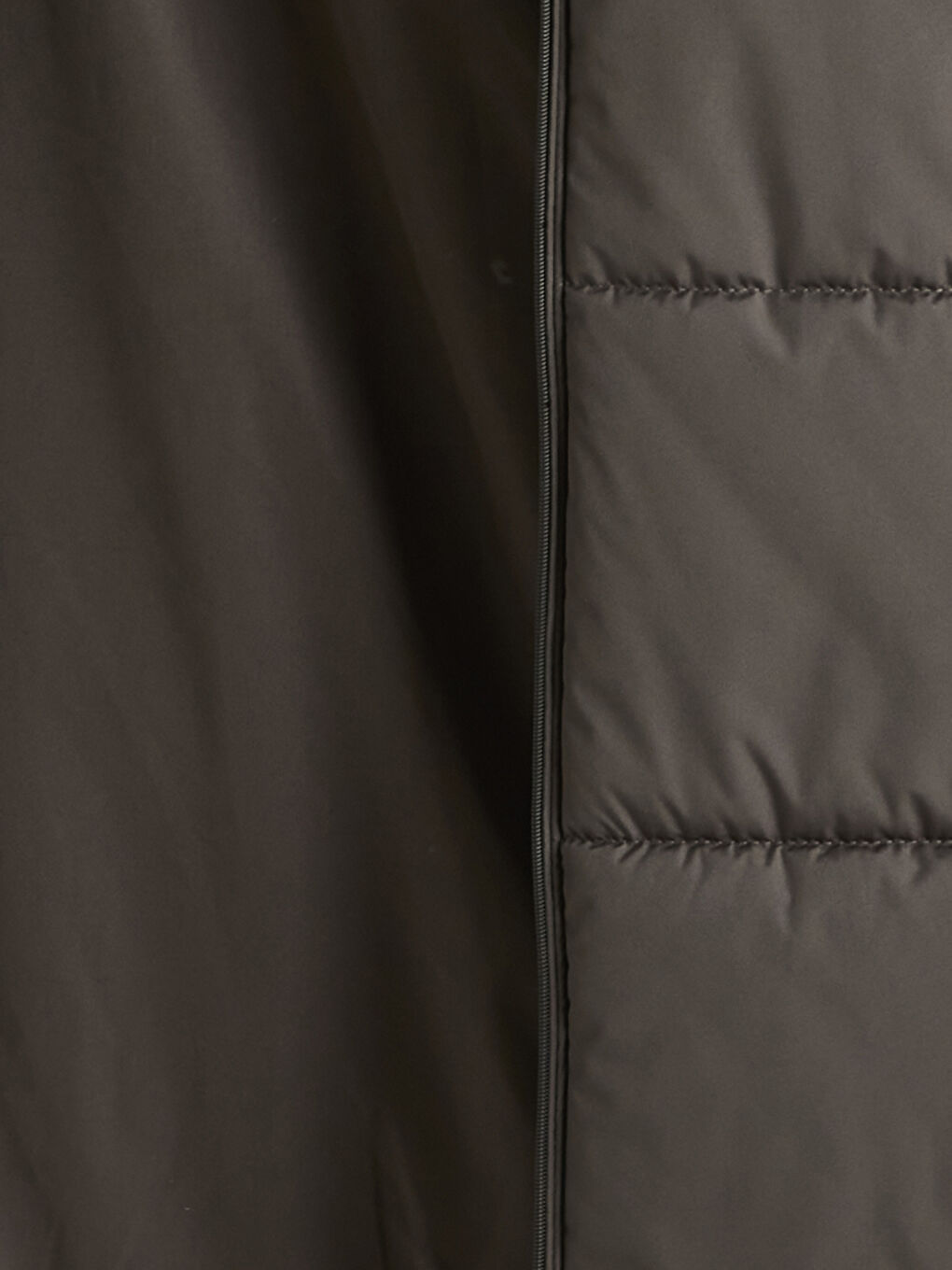 Gri Standart Kalıp Kapüşonlu Erkek Şişme Mont-1