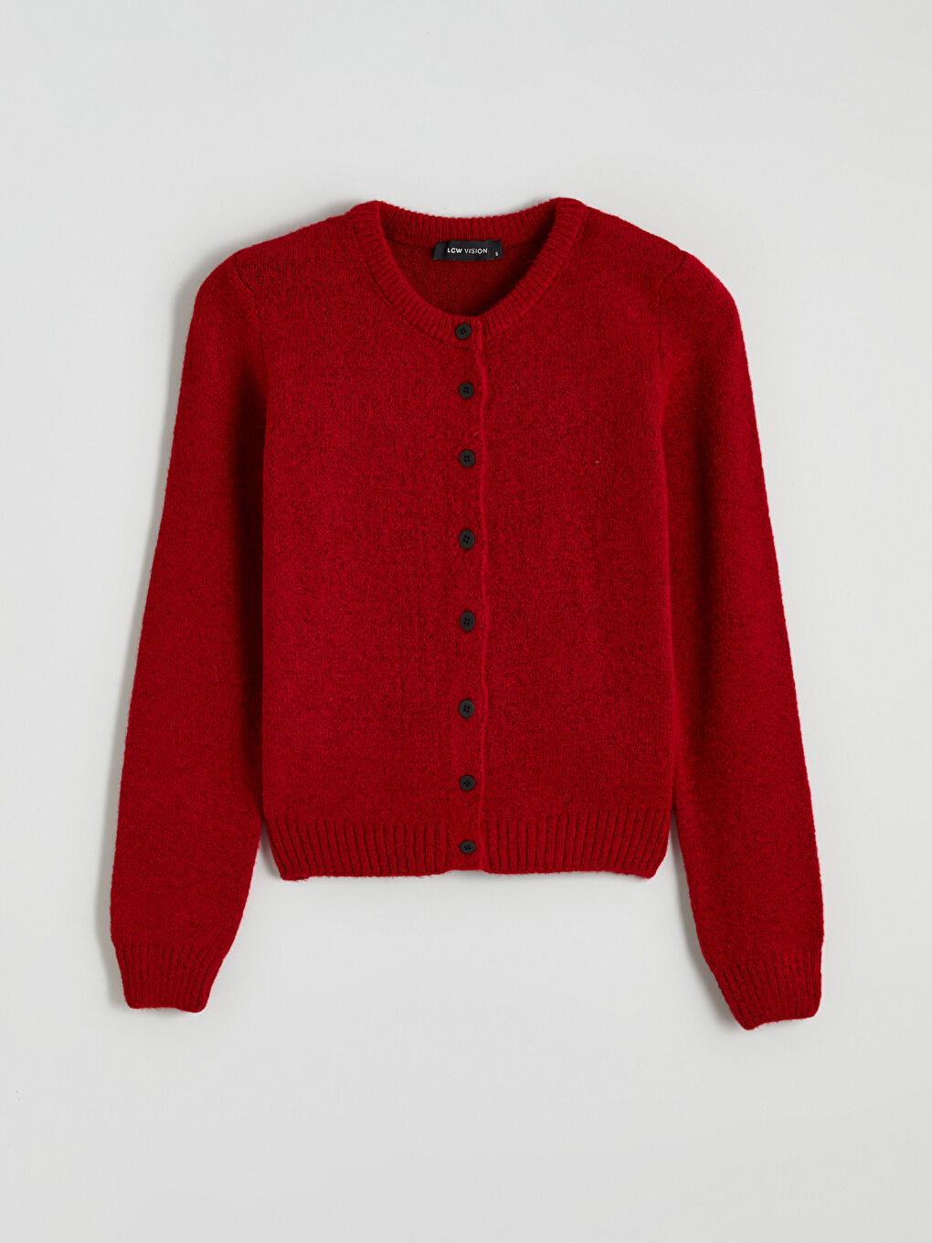 Kırmızı Bisiklet Yaka Kadın Triko Hırka-4