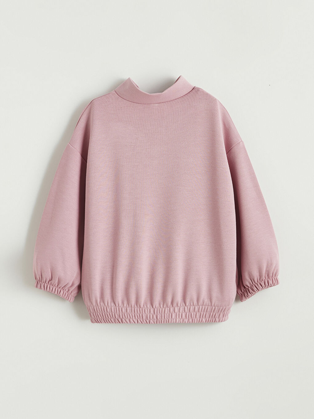 Lila Dik Yaka Kız Çocuk Sweatshirt-2