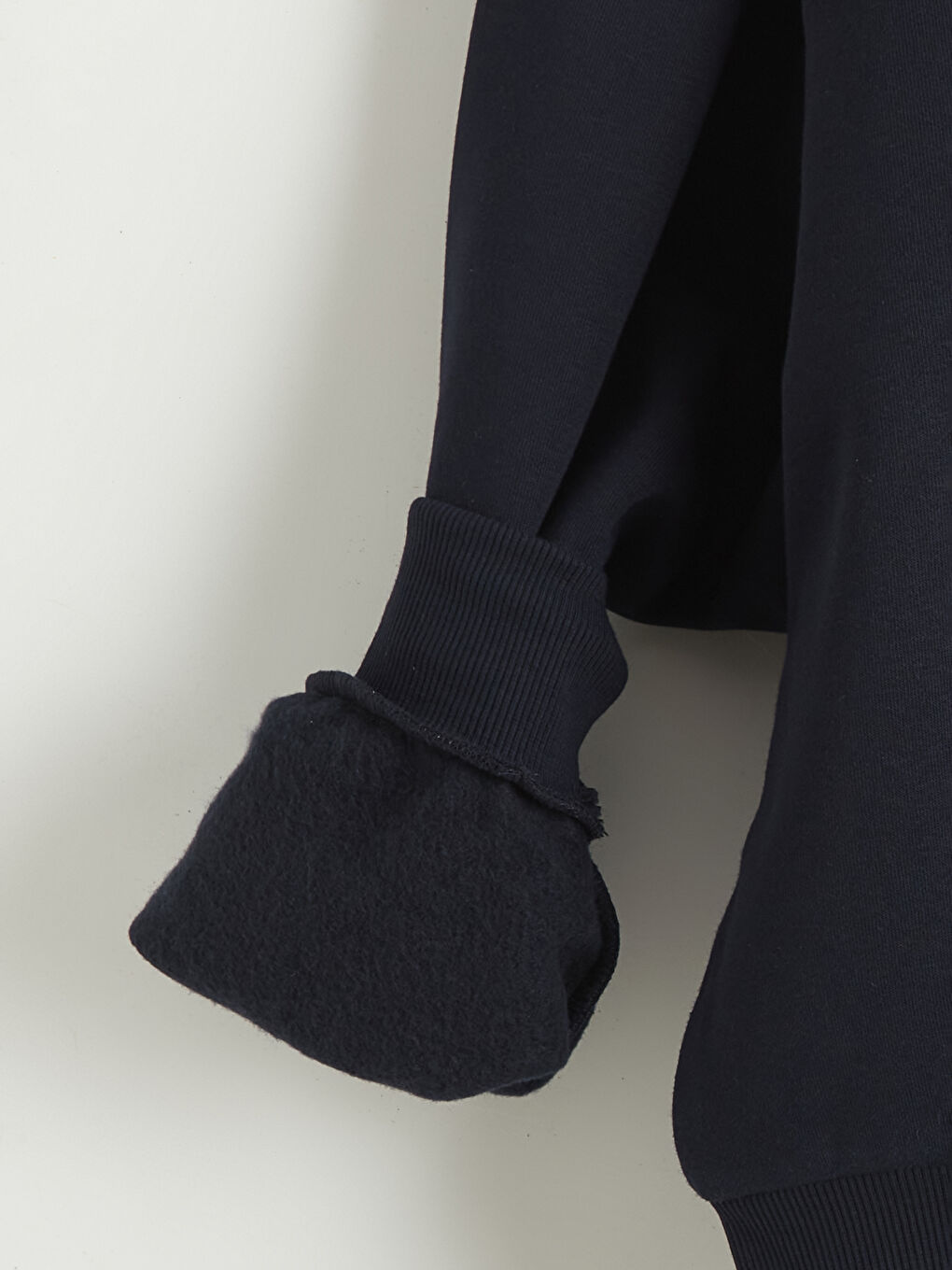 Lacivert New Jersey Nakışlı Oversize Kadın Kalın Sweatshirt-5