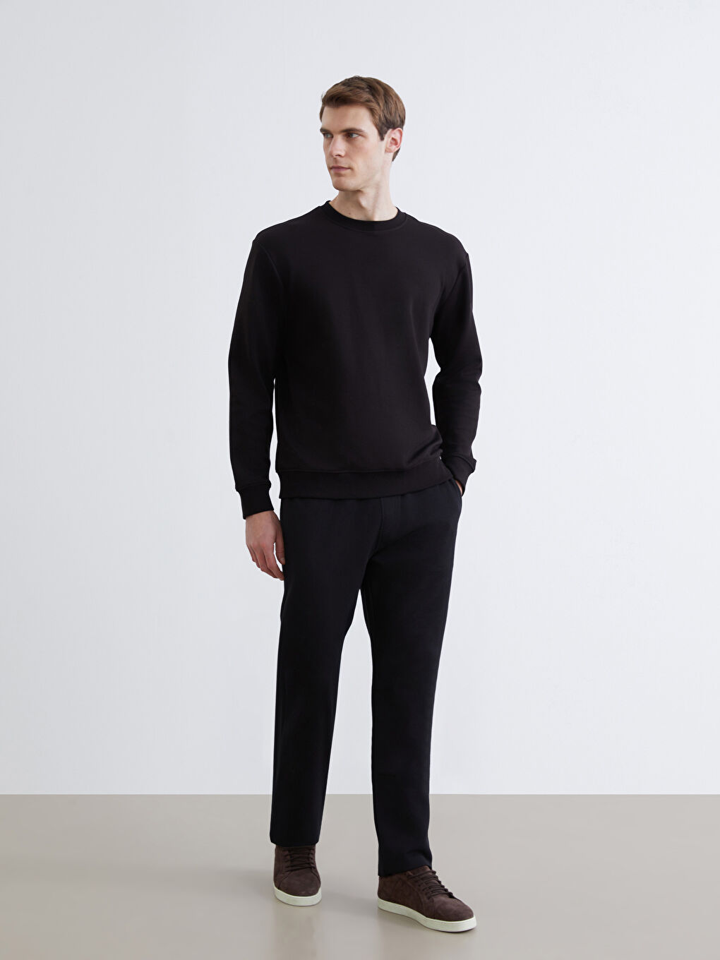 Siyah Standart Kalıp Erkek Eşofman Altı