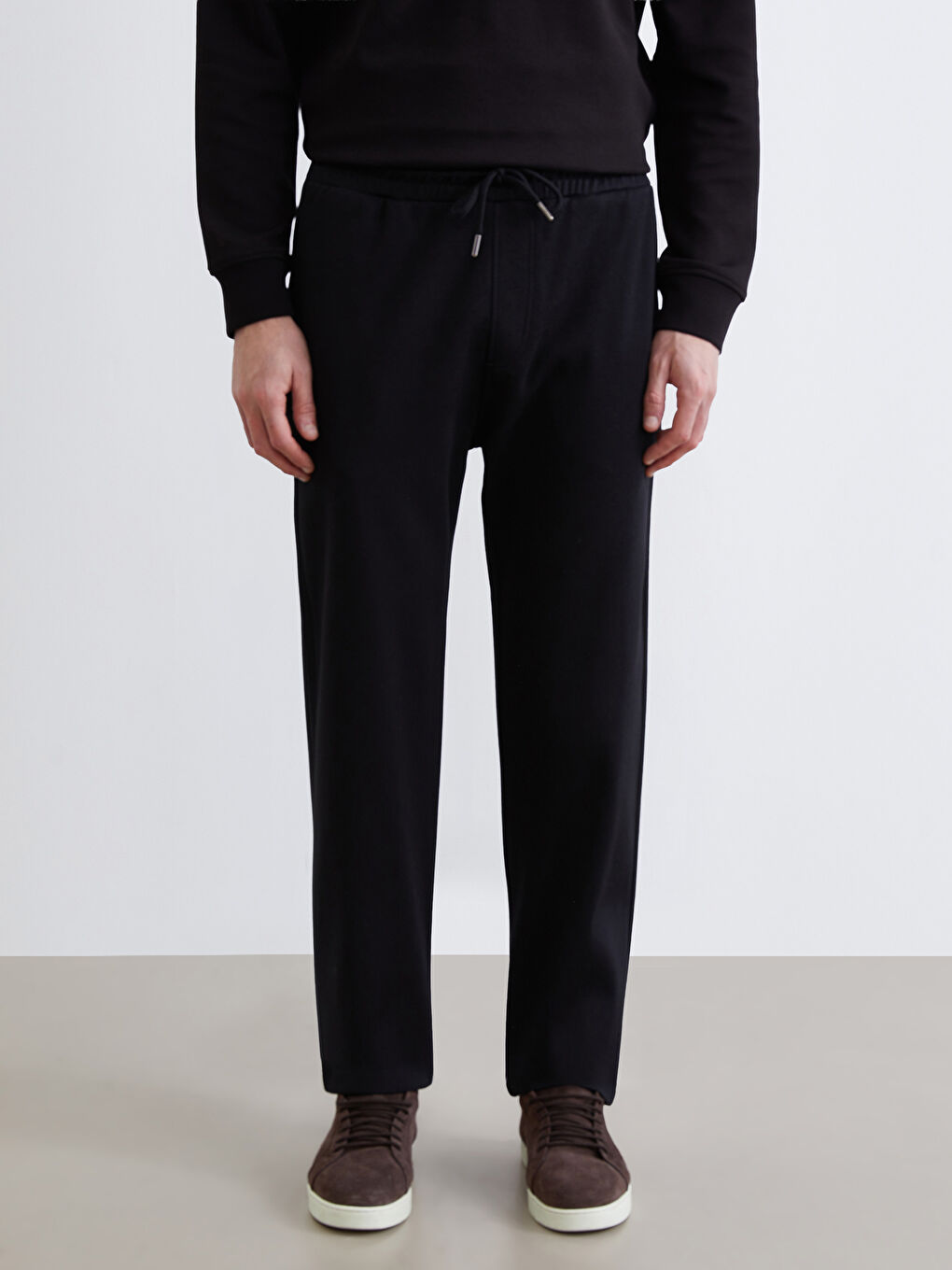 Siyah Standart Kalıp Erkek Eşofman Altı-1