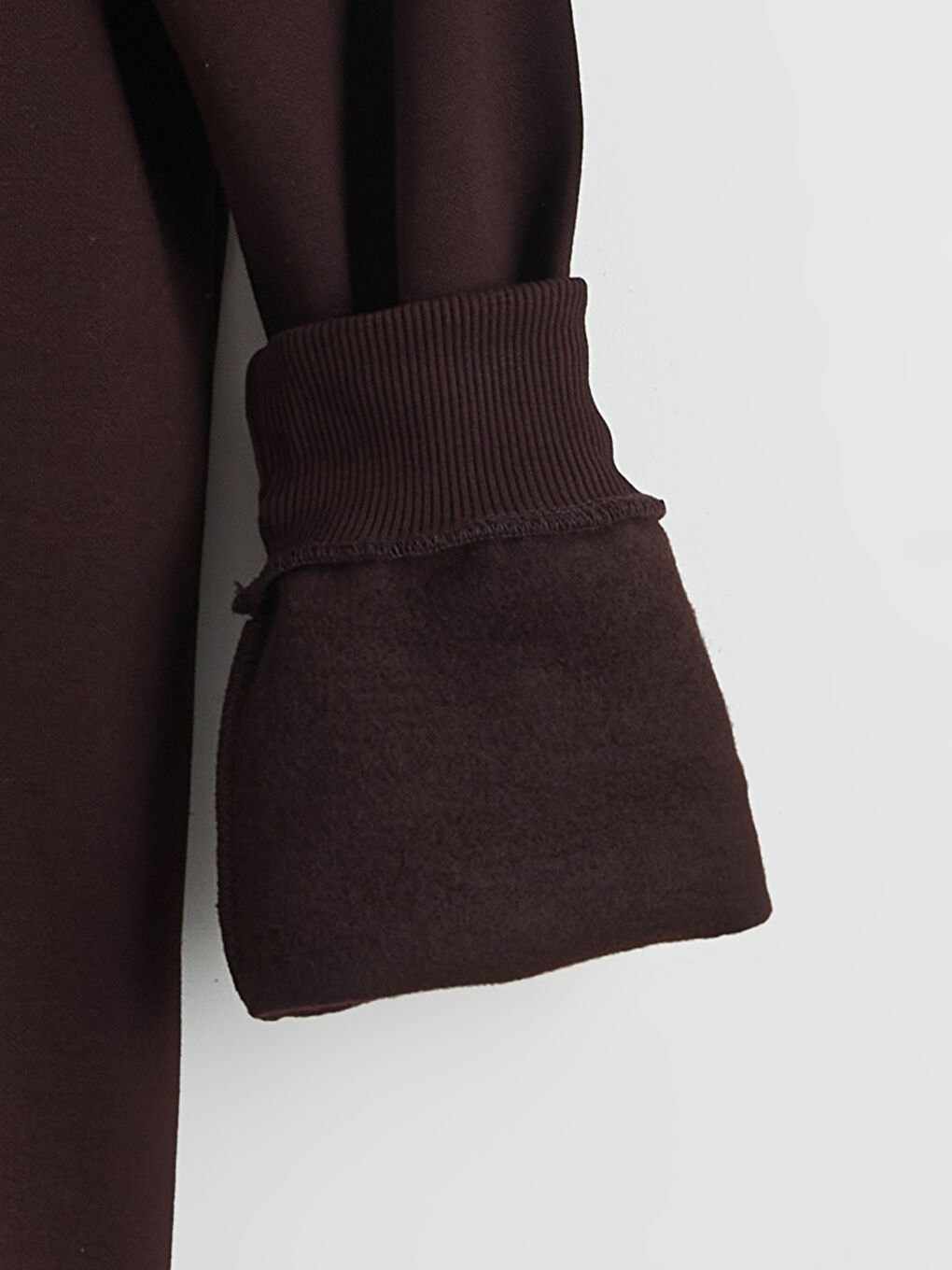 Kahverengi Bisiklet Yaka Baskılı Erkek Kalın Sweatshirt-5