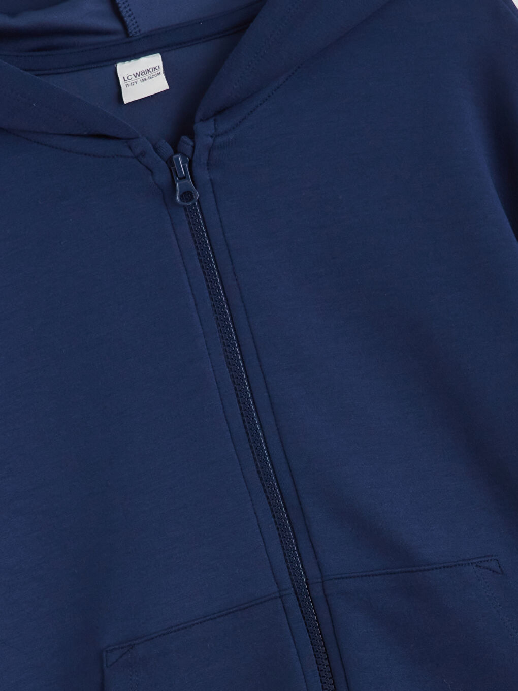 Lacivert Kapüşonlu Kız Çocuk Eşofman Takım-2