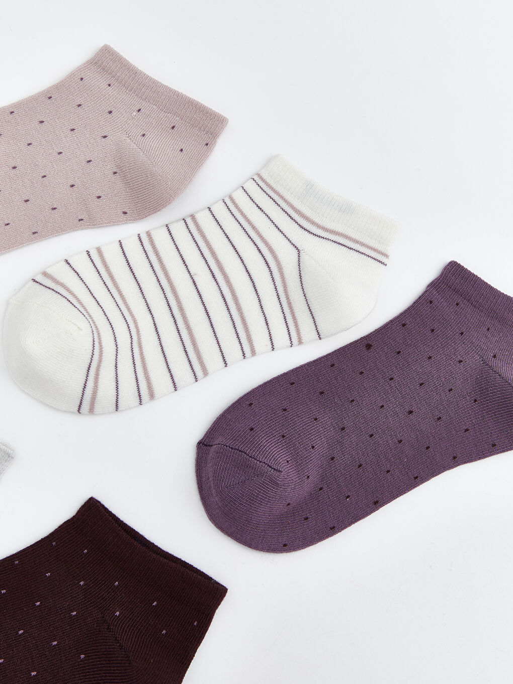 Mor Desenli Kadın Patik Çorap 5 'li-1