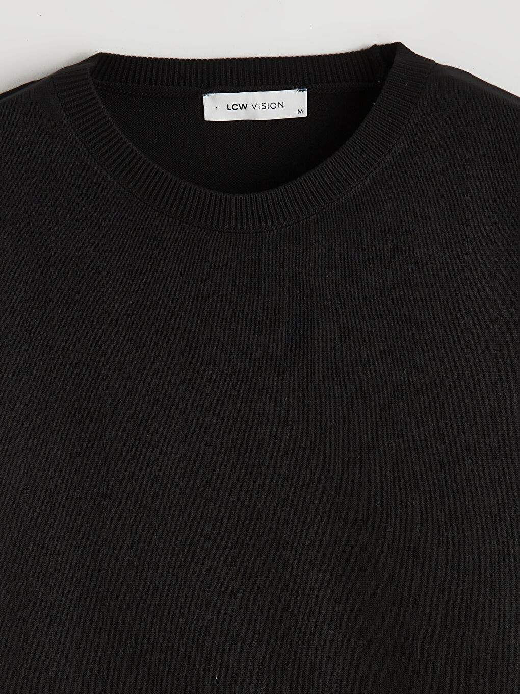 Siyah Bisiklet Yaka Erkek Triko Kazak-5