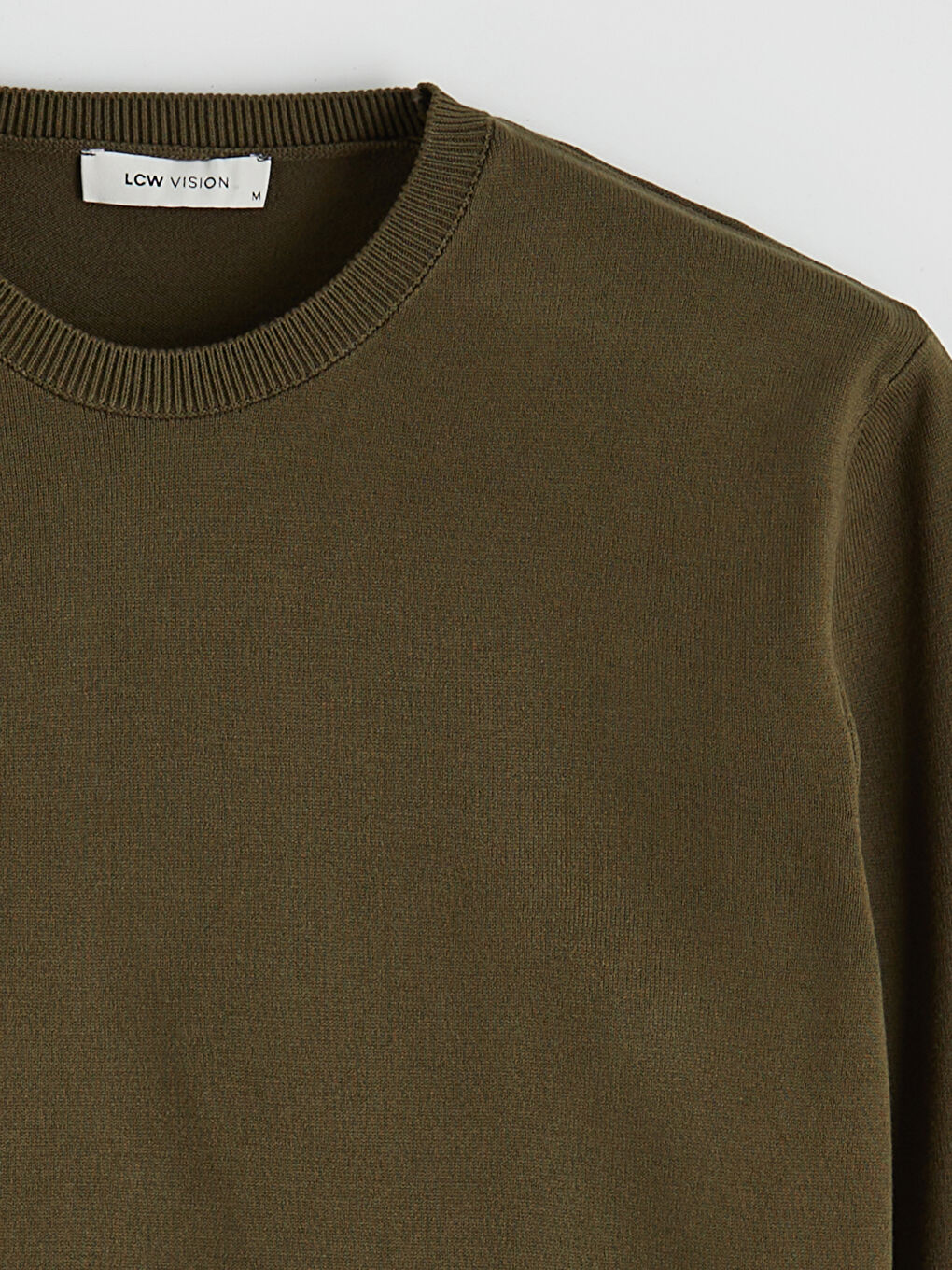 Haki Bisiklet Yaka Erkek Triko Kazak-1