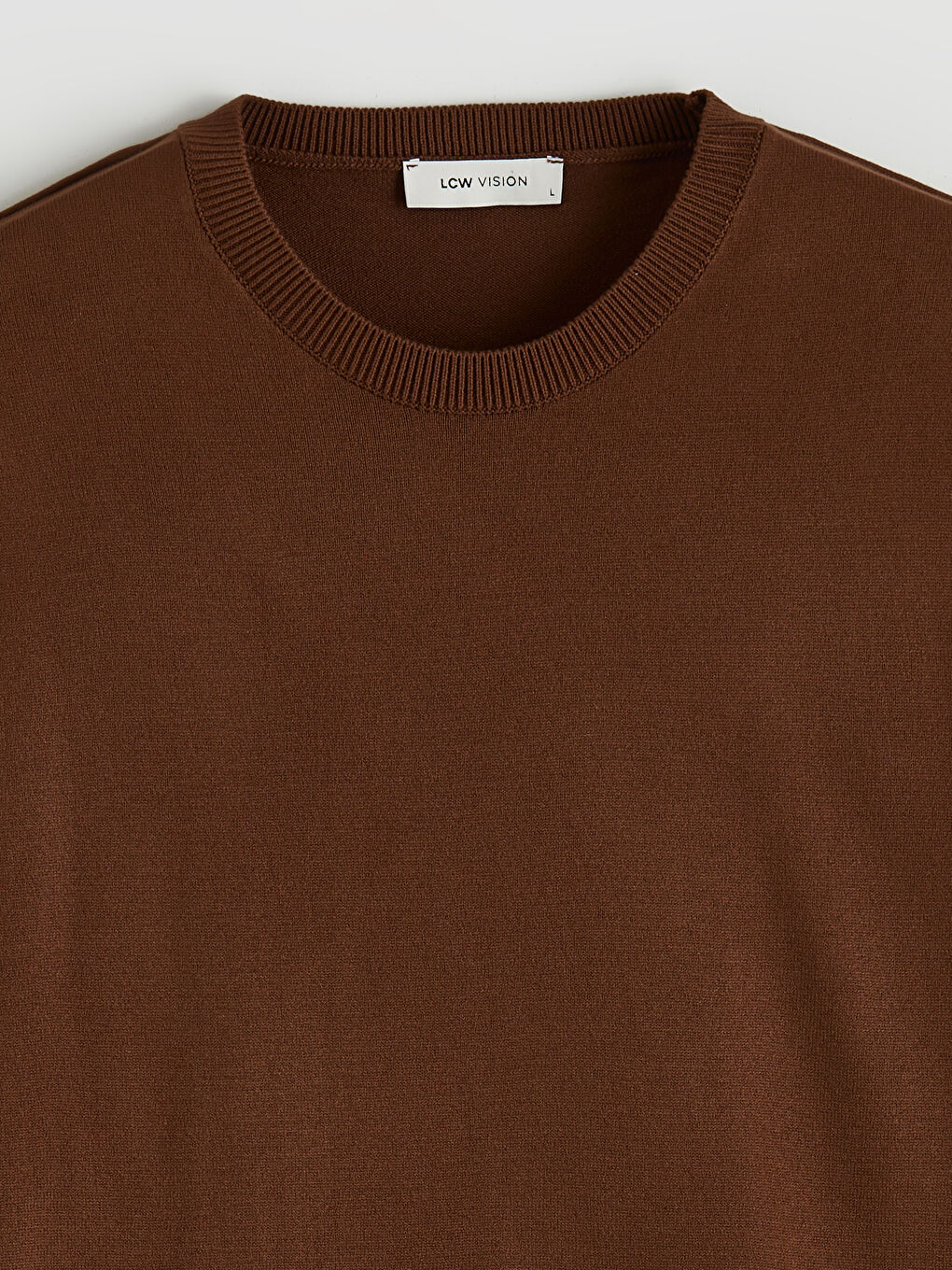 Kahverengi Bisiklet Yaka Erkek Triko Kazak-1