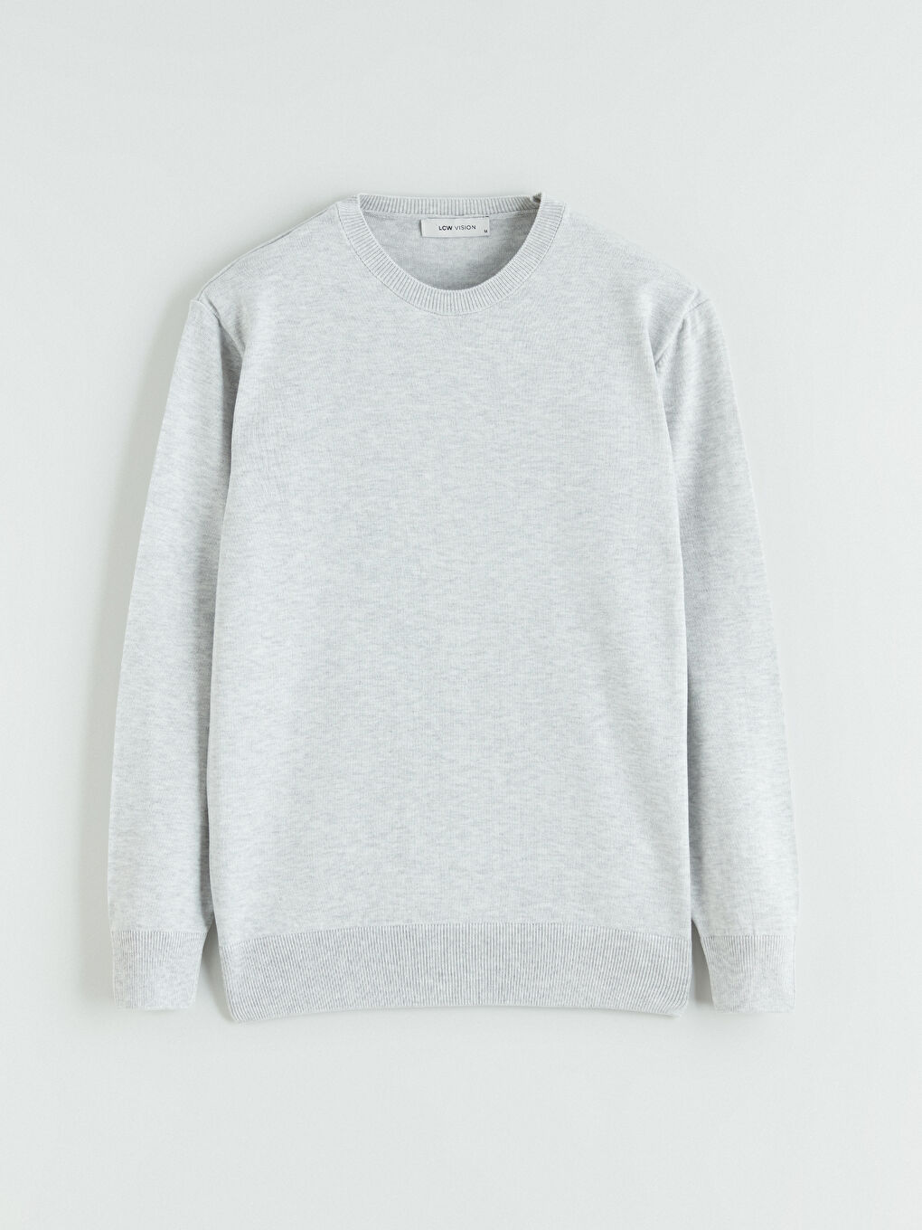 Crew Neck Long Sleeve Men's Tricot Sweater-4