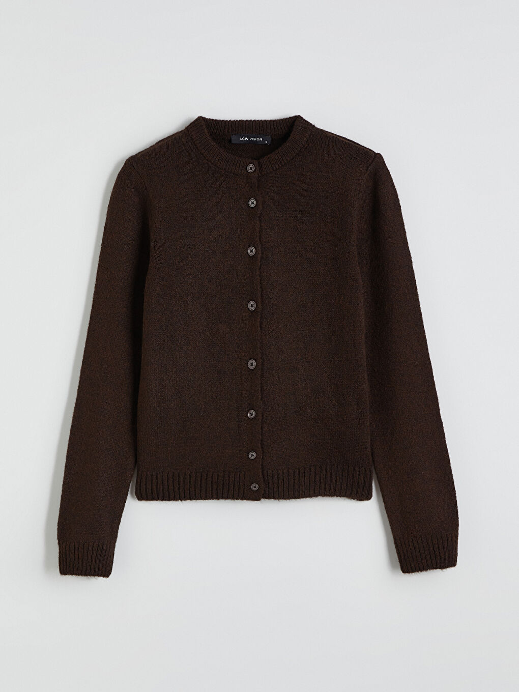 Kahverengi Bisiklet Yaka Kadın Triko Hırka-4