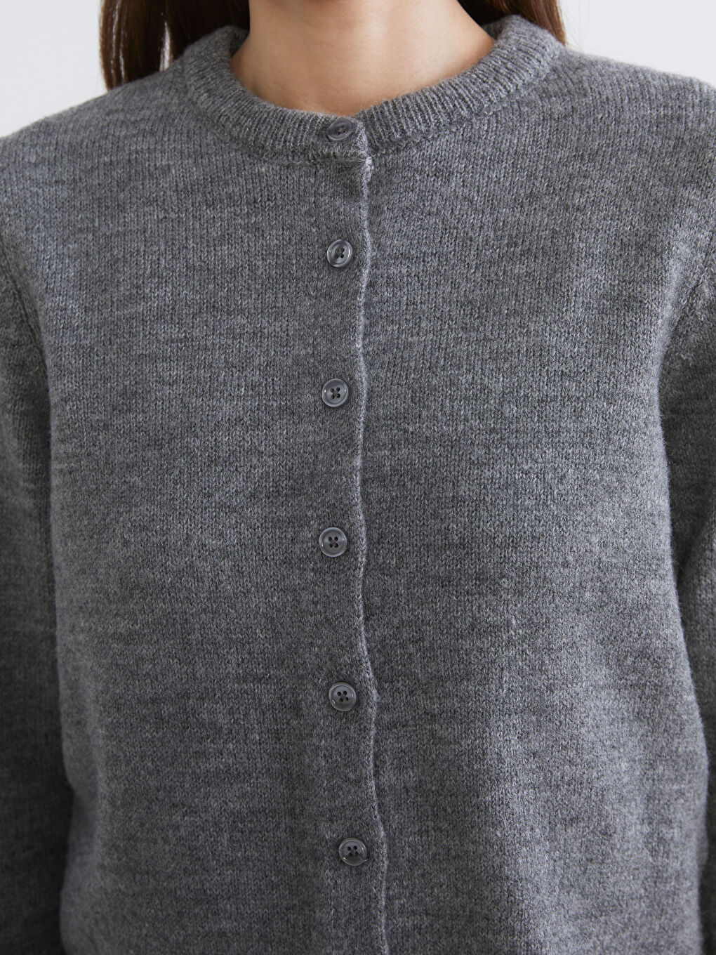 Crew Neck Women's Knitwear Cardigan-2