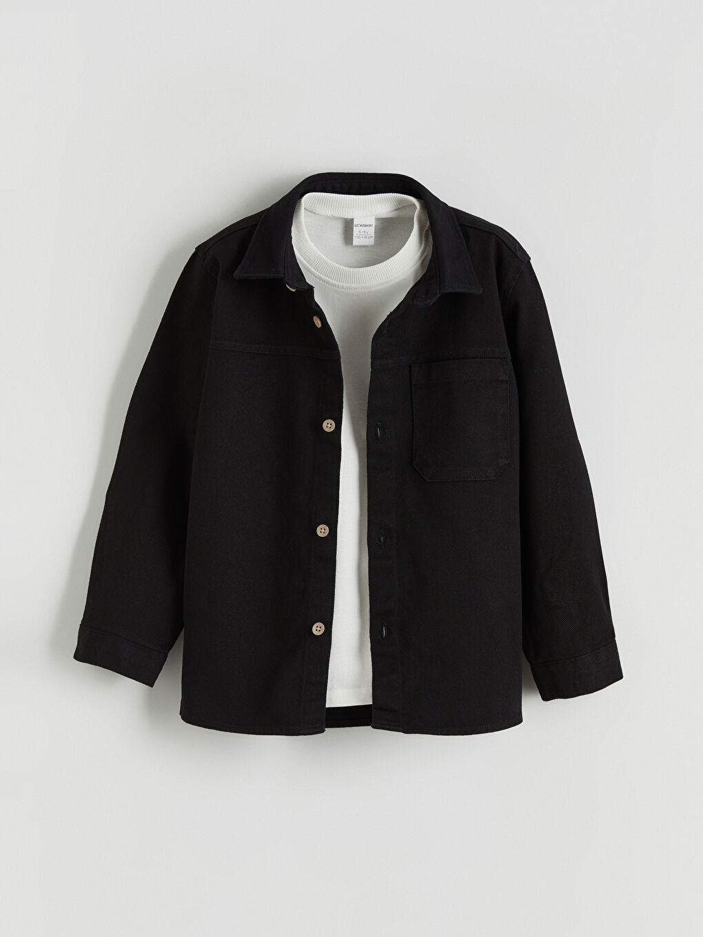 Siyah Erkek Çocuk Gömlek Tişört ve Pantolon-4