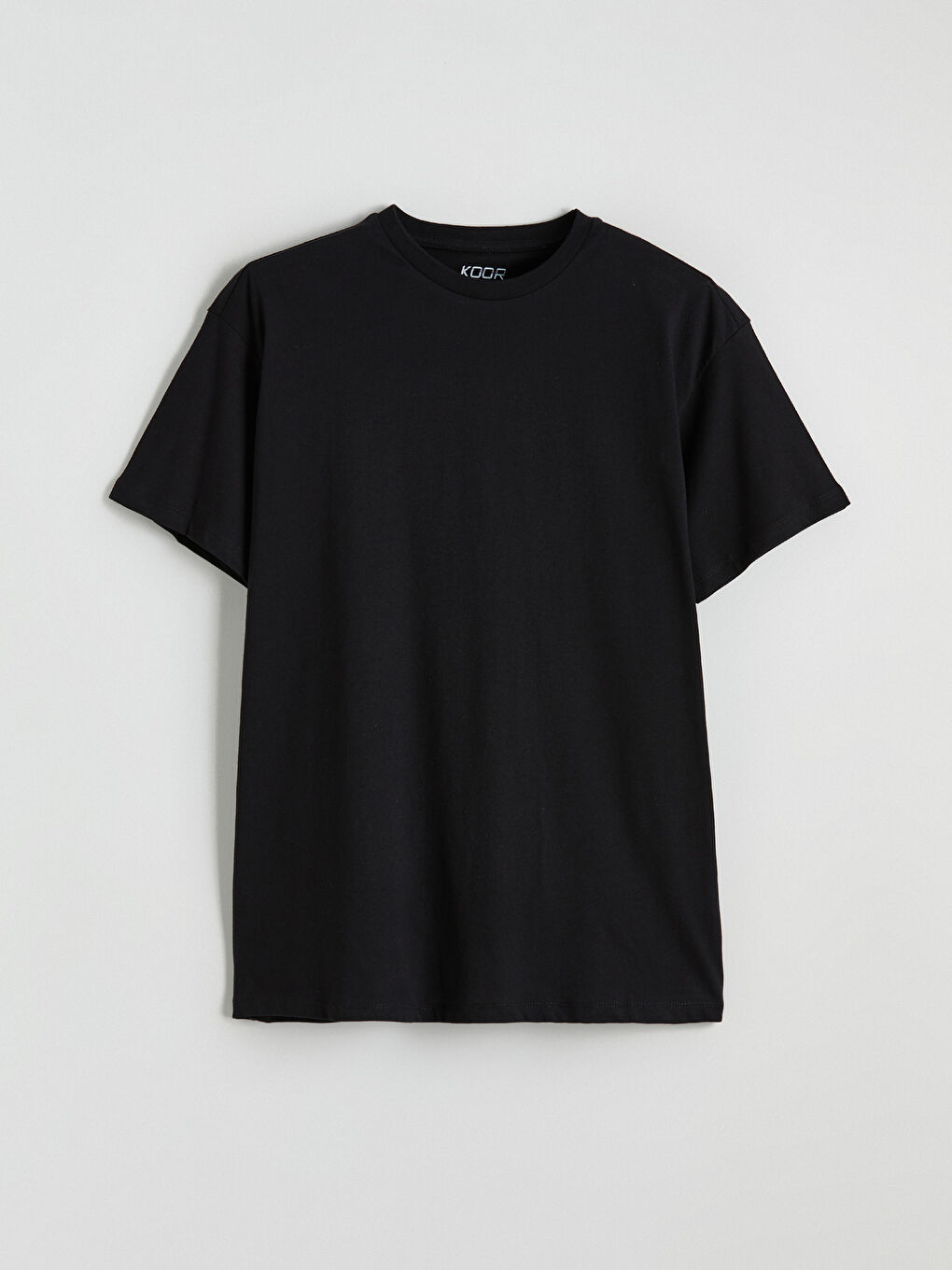 Siyah Bisiklet Yaka Baskılı Oversize Kadın Spor Tişört-4