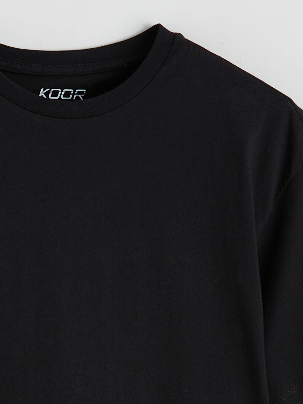 Siyah Bisiklet Yaka Baskılı Oversize Kadın Spor Tişört-5