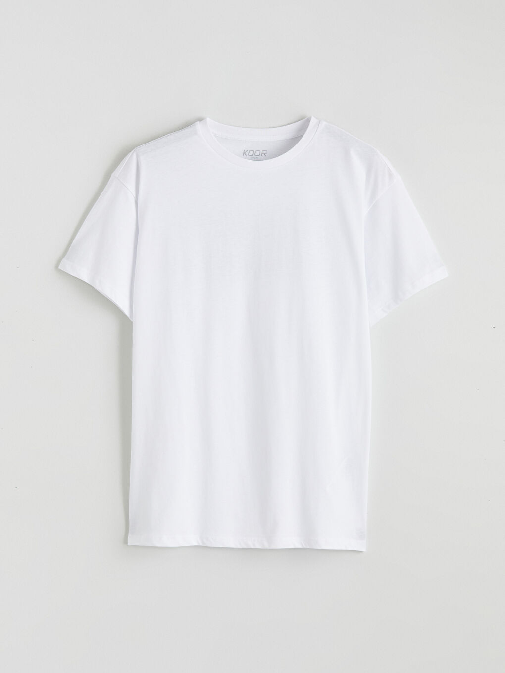 Beyaz Bisiklet Yaka Baskılı Oversize Kadın Spor Tişört-4