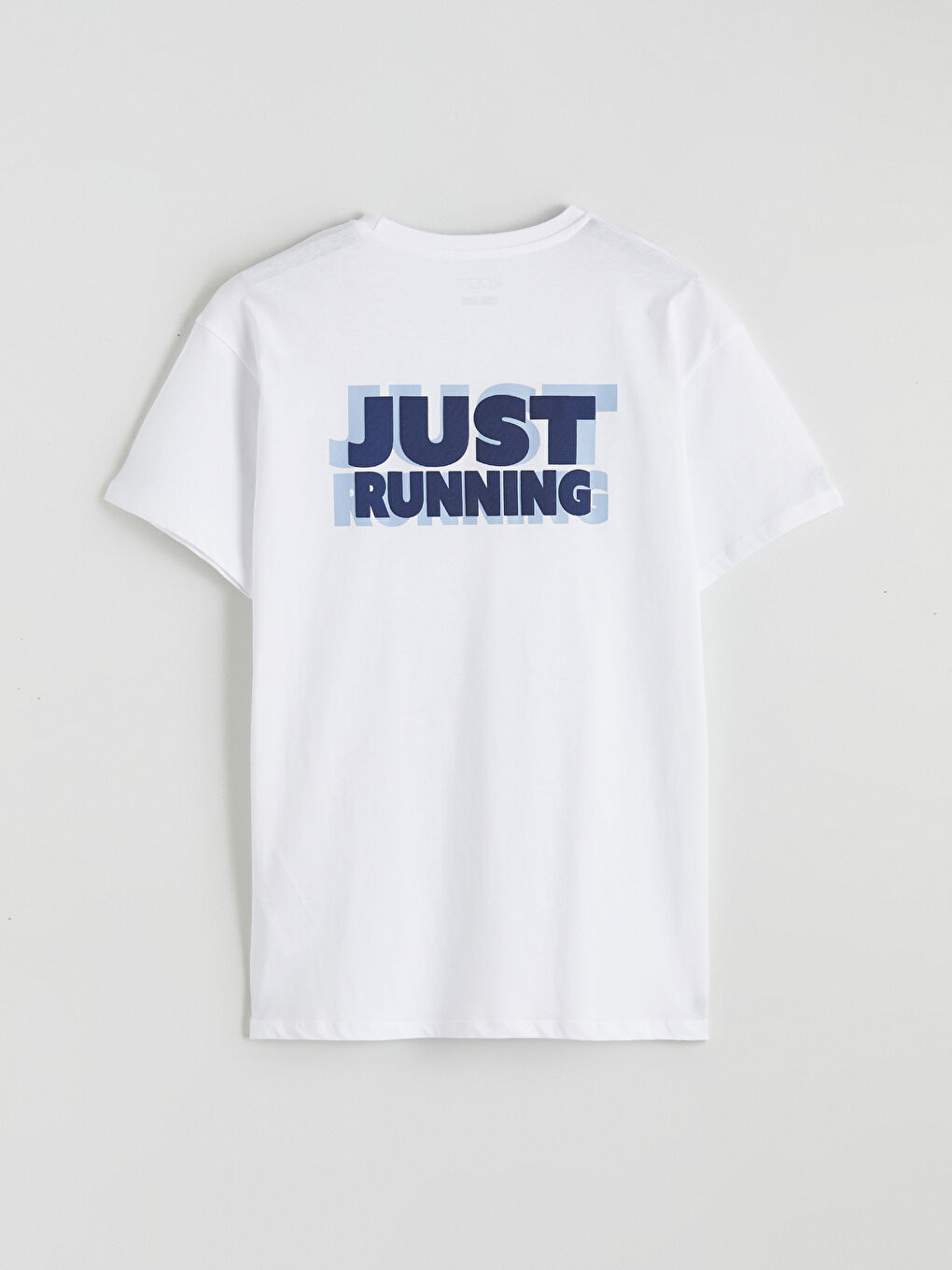 Beyaz Bisiklet Yaka Baskılı Oversize Kadın Spor Tişört-6